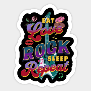 Eat Love Rock Sleep Repeat Sticker